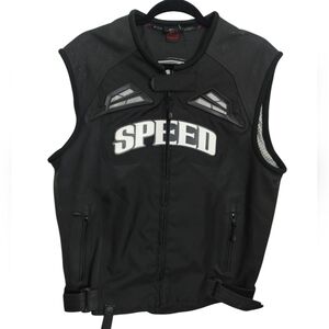 Speed & Strength Men's Leather Grunge Insurgent Motorcycle Riding‎ Vest Size MD